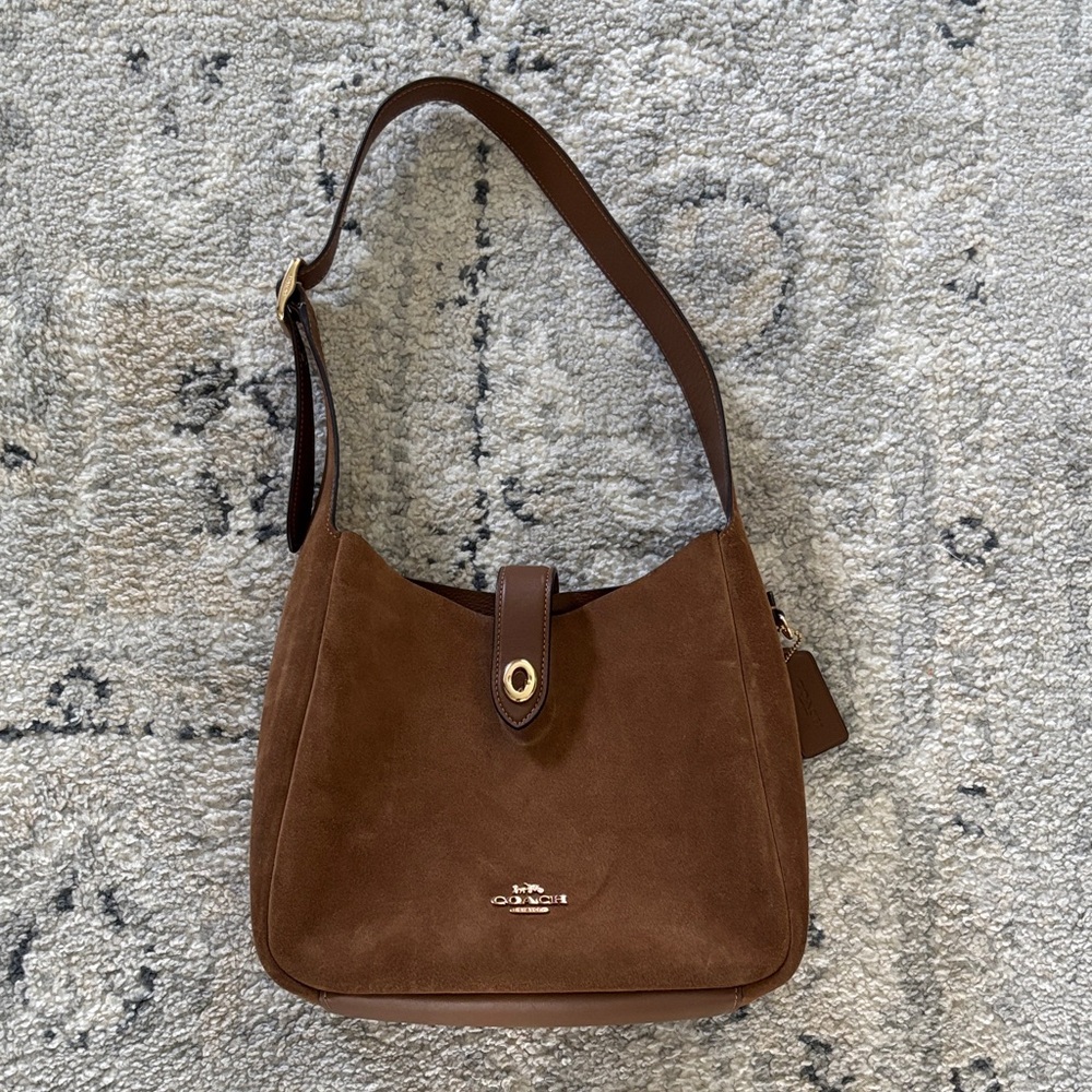 COACH Hadley Convertible Crossbody Bag Suede Brown